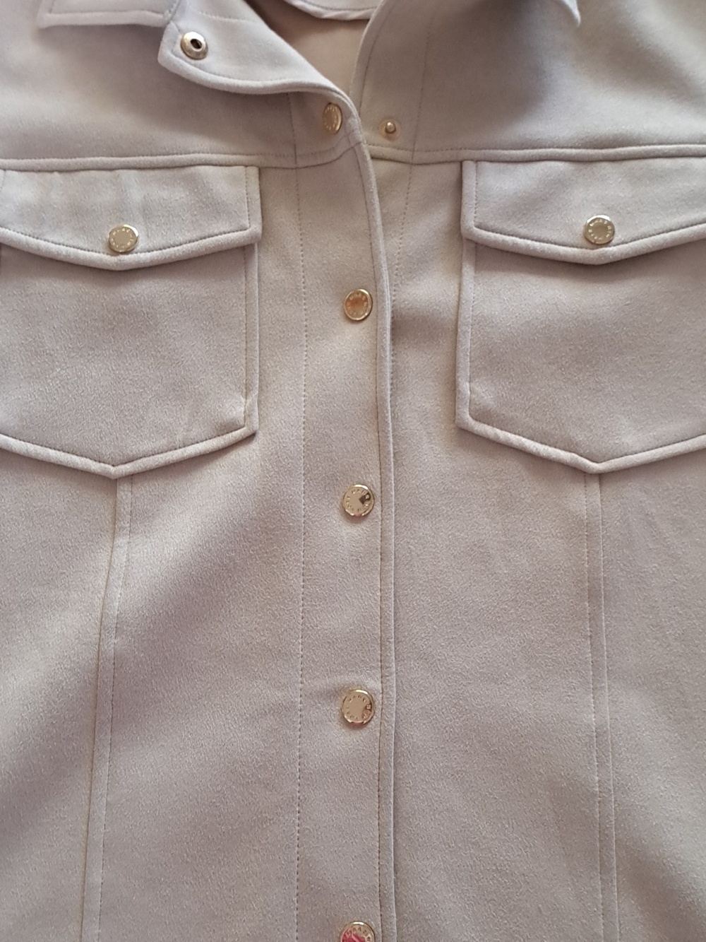 Marc New York Beige Suede Long Shirt Jacket With Button-Front Size XS - Picture 11 of 12